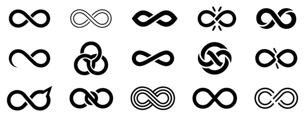 Infinity symbol set on white background
