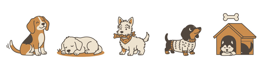 cartoon dogs set