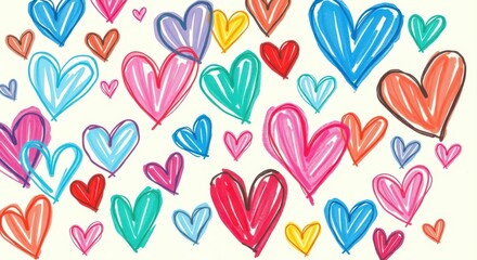 Colorful hearts background illustration for valentine's day and love concepts art