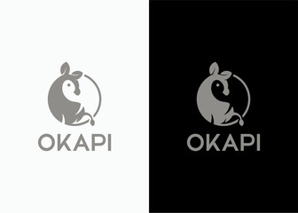Minimalist Okapi Animal Logo Design