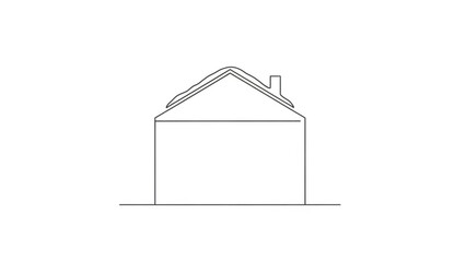 Modern minimalist house line drawing, perfect for real estate branding, architectural designs, or simple home concepts, ideal for logos and icons