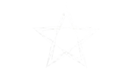 White star shape with geometric lines isolated on transparent background
