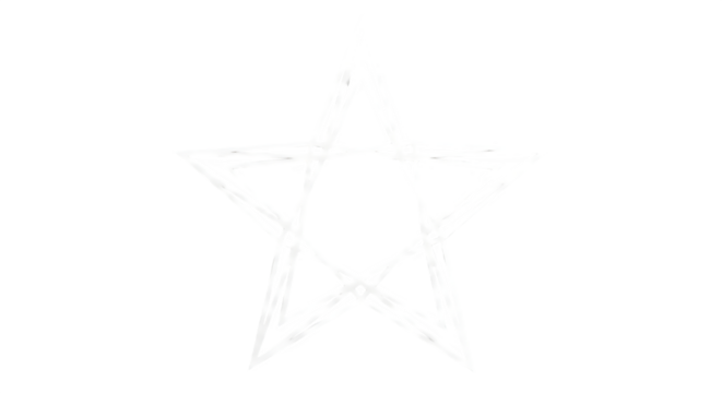 White star shape with geometric lines isolated on transparent background