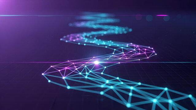 abstract background with glowing lines - Powered by Adobe