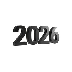 Dark Gray 2026 Year Text With Subtle Glow