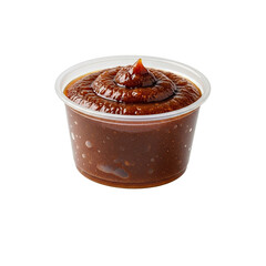 Dark Chocolate Pudding Cup with Swirl Texture and Orange Garnish