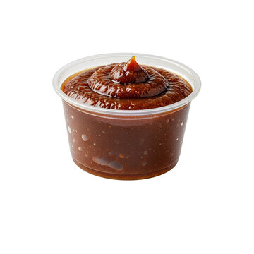 Dark Chocolate Pudding Cup with Swirl Texture and Orange Garnish