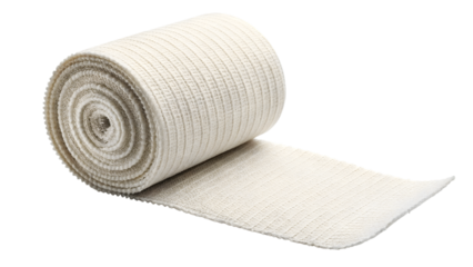 Elastic bandage roll medical wrap compression bandage first aid supplies for injury recovery support on transparent background