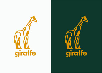 Minimalist Line Art Giraffe Character Logo