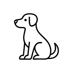 dog sitting vector line icon on a white background
Vector line icon on a white background