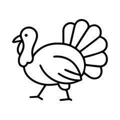 Turkey walking vector line icon on a white background
Vector line icon on a white background