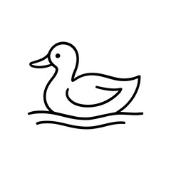 duck swimming vector line icon on a white background
Vector line icon on a white background