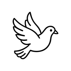 Flying dove vector line icon on a white background
Vector line icon on a white background