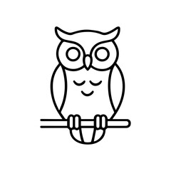 owl on a branch vector line icon on a white background
Vector line icon on a white background