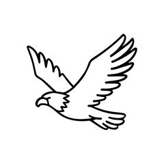 eagle in flight vector line icon on a white background
Vector line icon on a white background