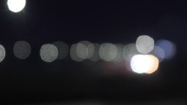 bokeh traffic lights blur at night