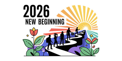 Fototapeta premium Vector illustration about 2026 New Beginning
