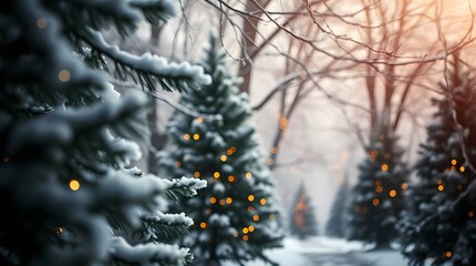 christmas tree in snow