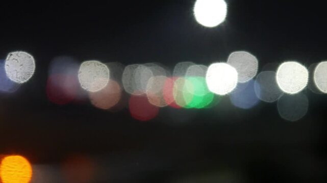 bokeh traffic lights blur at night