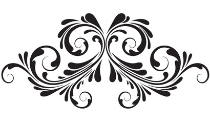 Decorative Symmetrical Floral Swirl Divider Ornament