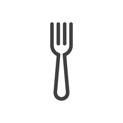Minimalist Fork Icon on White Background Vector Art Illustration on white background.
