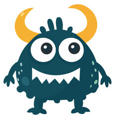 Fototapeta premium PNG cute cartoon monster character element, transparent background