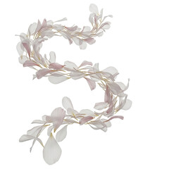 Delicate Floral Garland with Gold Accents on Soft Background