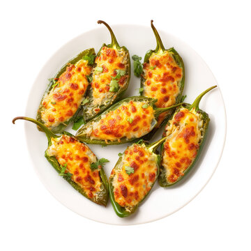 Chiles rellenos (stuffed chilies) on serving plate