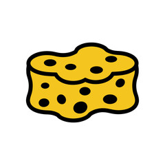 Abstract Yellow Organic Blob Shape with Circles Icon on White Background Vector Art Illustration on white background.