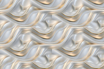 Abstrakcyjne srebrno złote tło z falującym wzorem, elegancka metaliczna tekstura. © Henryk Guziak