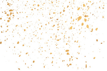 PNG Art gold acrylic smear brush stroke chaos painting dot blot . Abstract drop stain isolated on transparent background.
