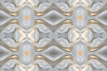 Srebrno złote tło o symetrycznym wypukłym wzorze, elegancka metaliczna mozaika. © Henryk Guziak