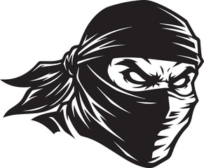 Covert Ninja Assassin Head with Bandana Mask