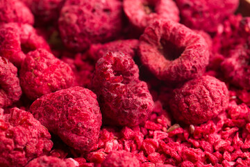 dried raspberries background texture