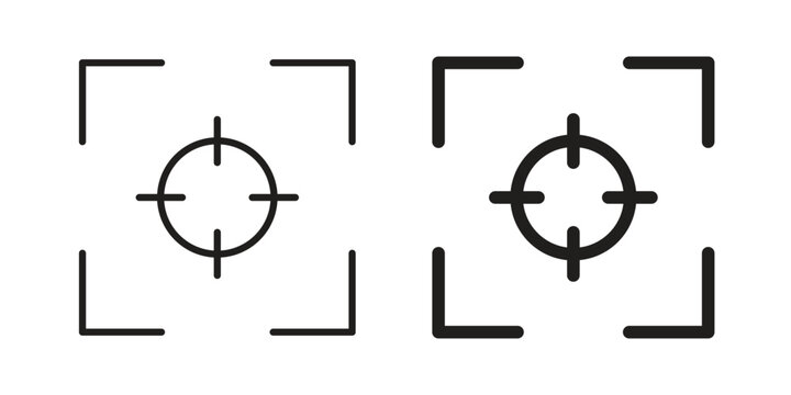 Focus icons. Black and White Vector Icons. can be used web and mobile