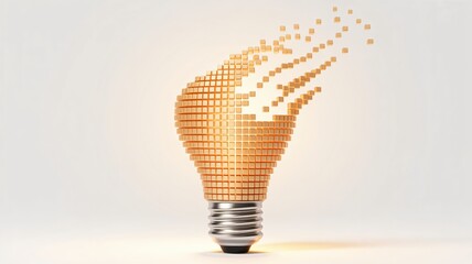 Digital lightbulb design showing creative innovation and future thinking
