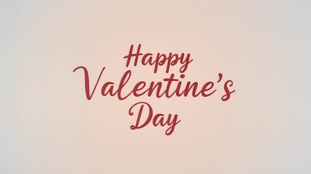 Beautifully Hand-Drawn 'Happy Valentine's Day' Script Font Text Overlay in a Soft, Warm Gradient Background with Subtle Lighting