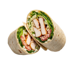 Delicious Chicken Caesar Wrap Healthy Lunch Food Photography