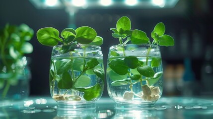 Exploring the intersection of science and nature  laboratory plant growth and biotechnology research