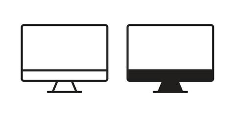 LCD icons. Black and White Vector Icons. can be used web and mobile