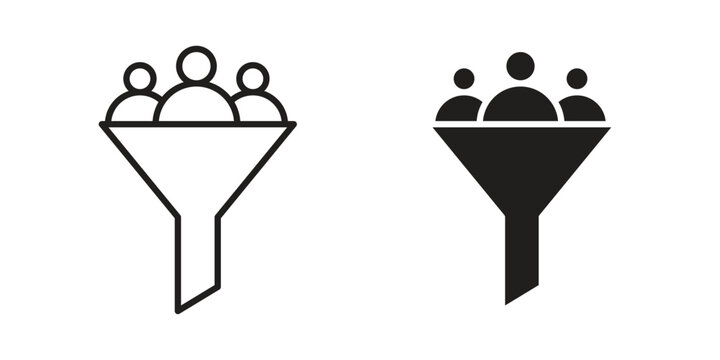 Lead generation icons. Black and White Vector Icons. can be used web and mobile