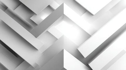 Stunning abstract background with dynamic white geometric shapes creates a modern, clean aesthetic perfect for technology, architecture and design projects