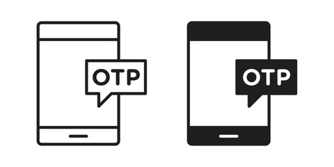 OTP icons. Black and White Vector Icons. can be used web and mobile