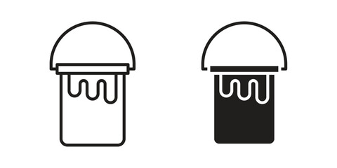 Paint bucket icons. Black and White Vector Icons. can be used web and mobile