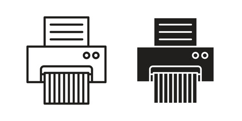 Paper shredder icons. Black and White Vector Icons. can be used web and mobile