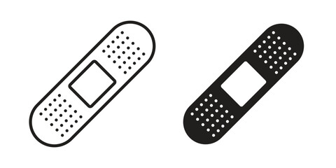 Plaster icons. Black and White Vector Icons. can be used web and mobile