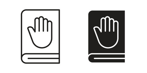 Fototapeta premium Pledge icons. Black and White Vector Icons. can be used web and mobile