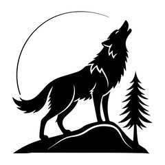 Animal silhouette isolated on white background