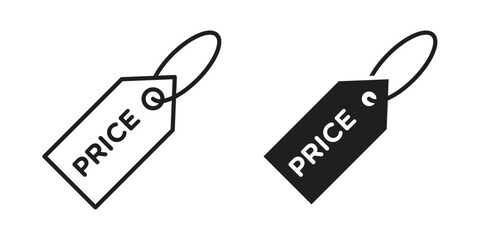Price tag icons. Black and White Vector Icons. can be used web and mobile