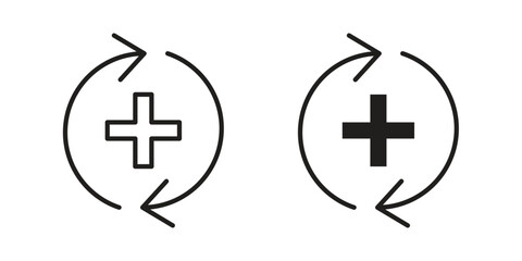 Recovery icons. Black and White Vector Icons. can be used web and mobile